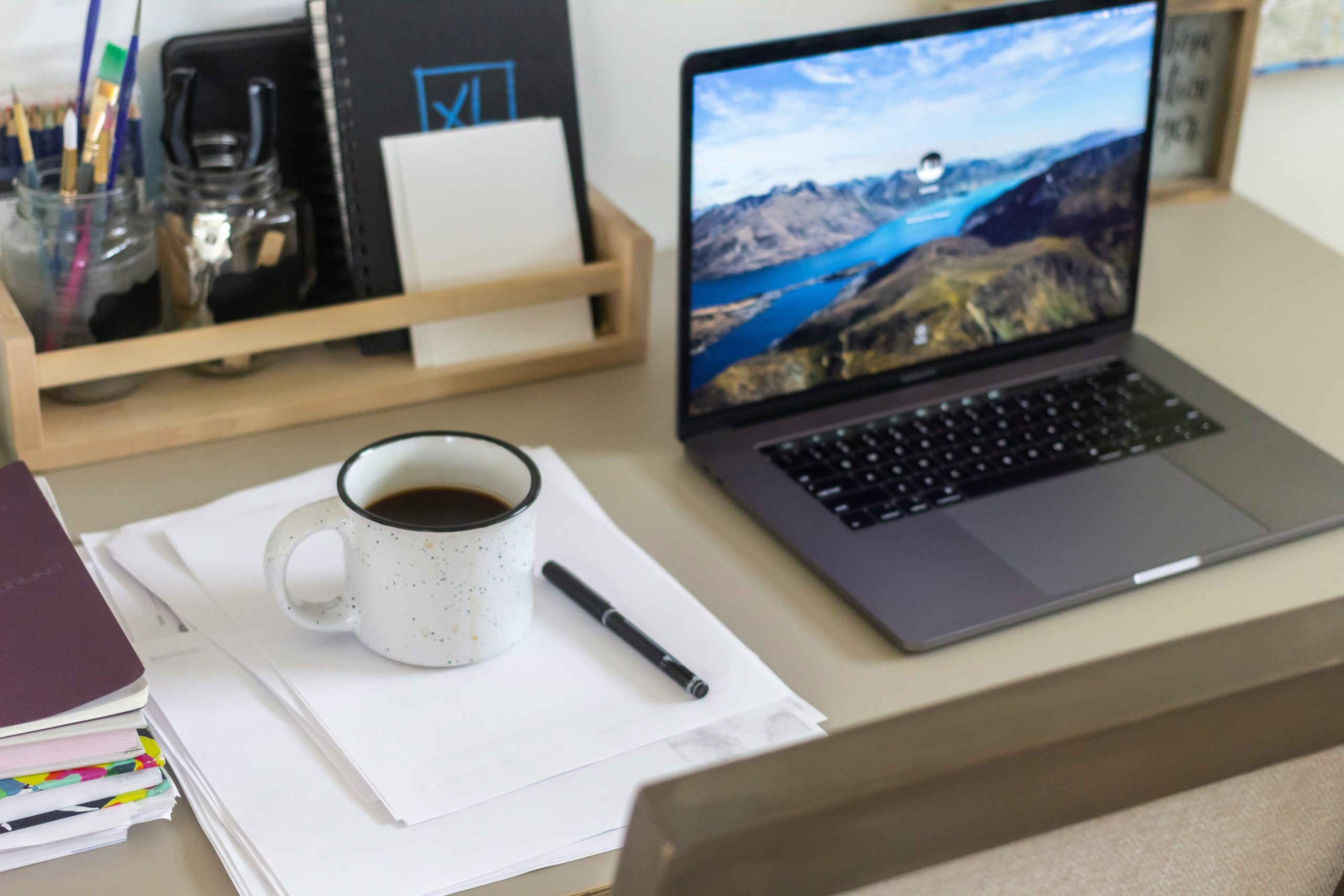 clean productive home office with no distractions