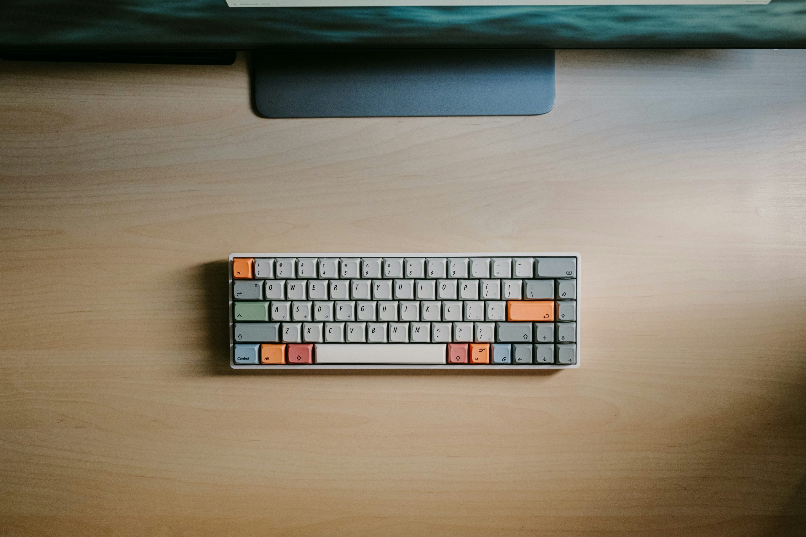 ergonomic home office setup keyboard placement at wrist level