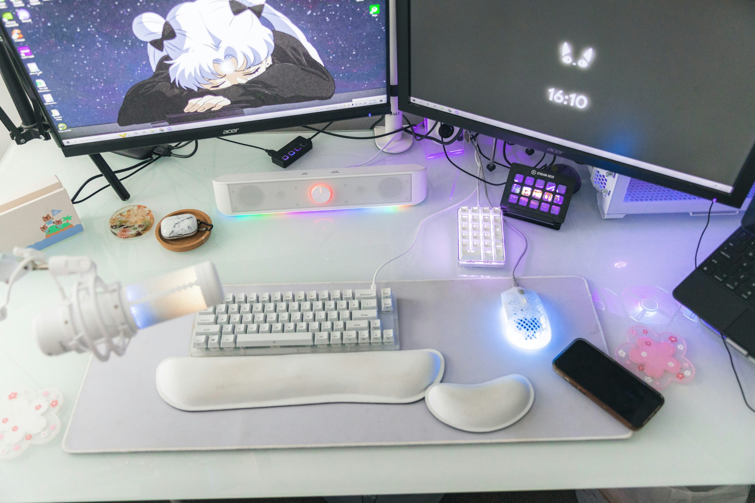 ergonomic home office setup with monitor and keyboard at correct height