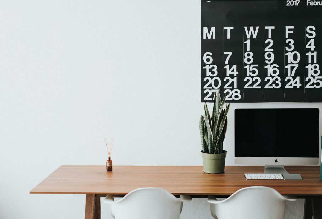 home office setup on a budget with clean minimal desk