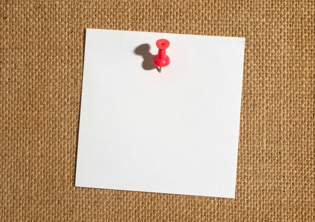 index cards pinned to wall representing second brain productivity system