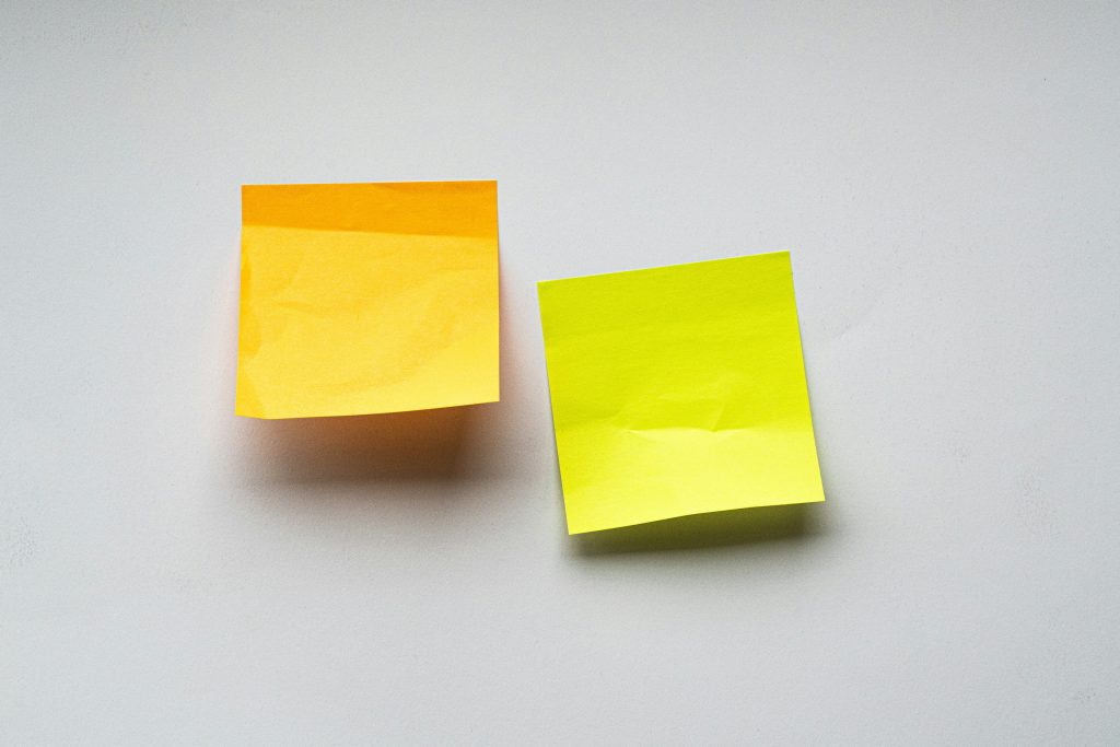 task batching method sticky notes organized on wall