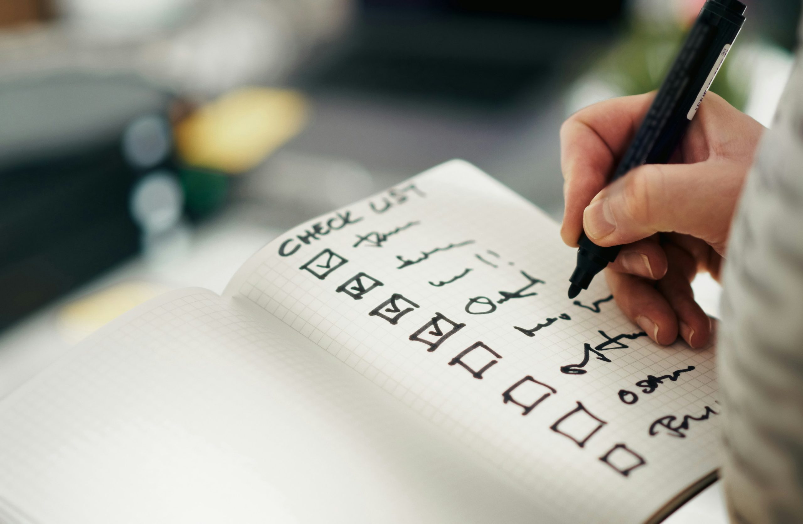 checklist notebook for daily work shutdown ritual
