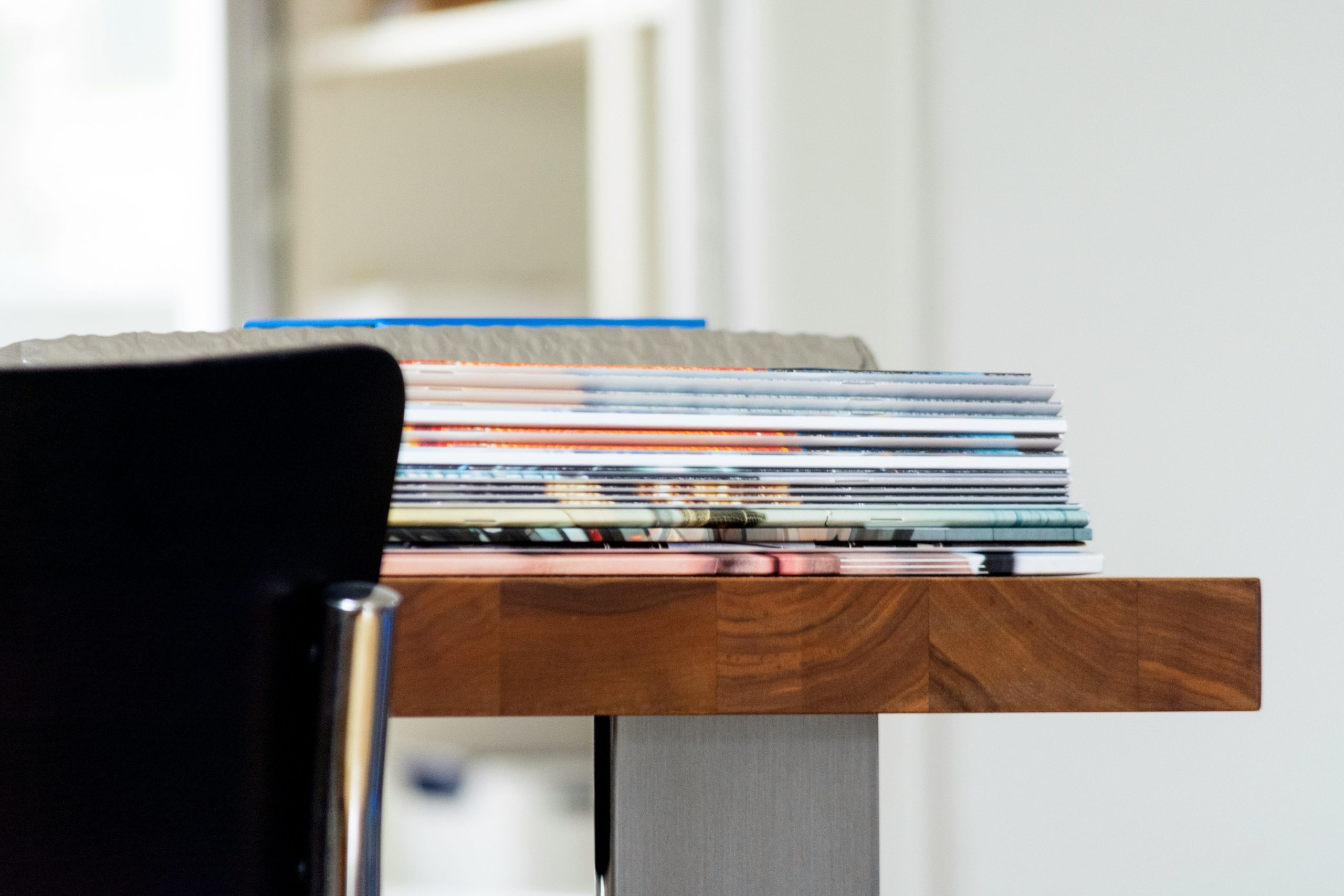 books on wooden table for remote workers