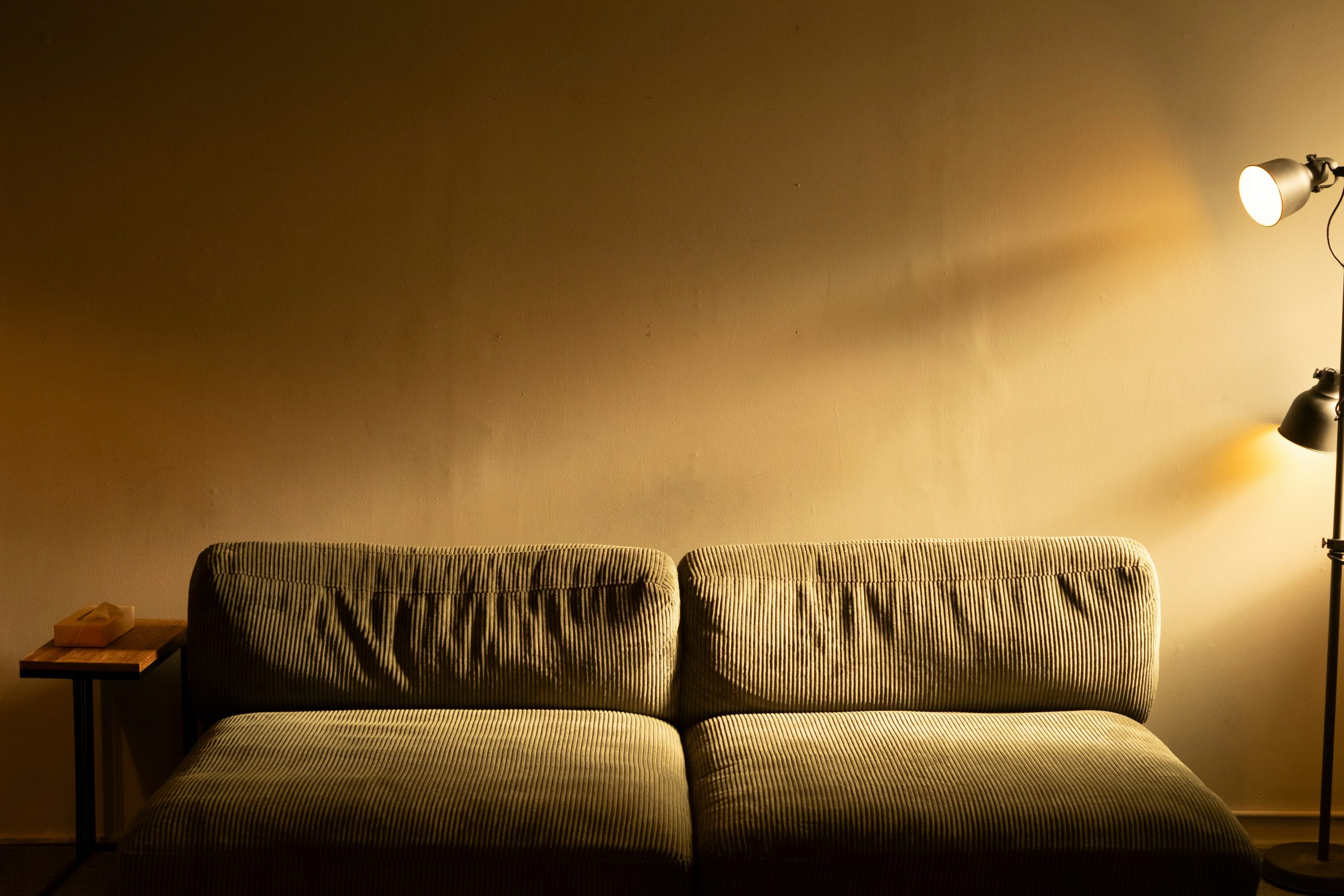cozy living room evening after protecting boundaries working from home