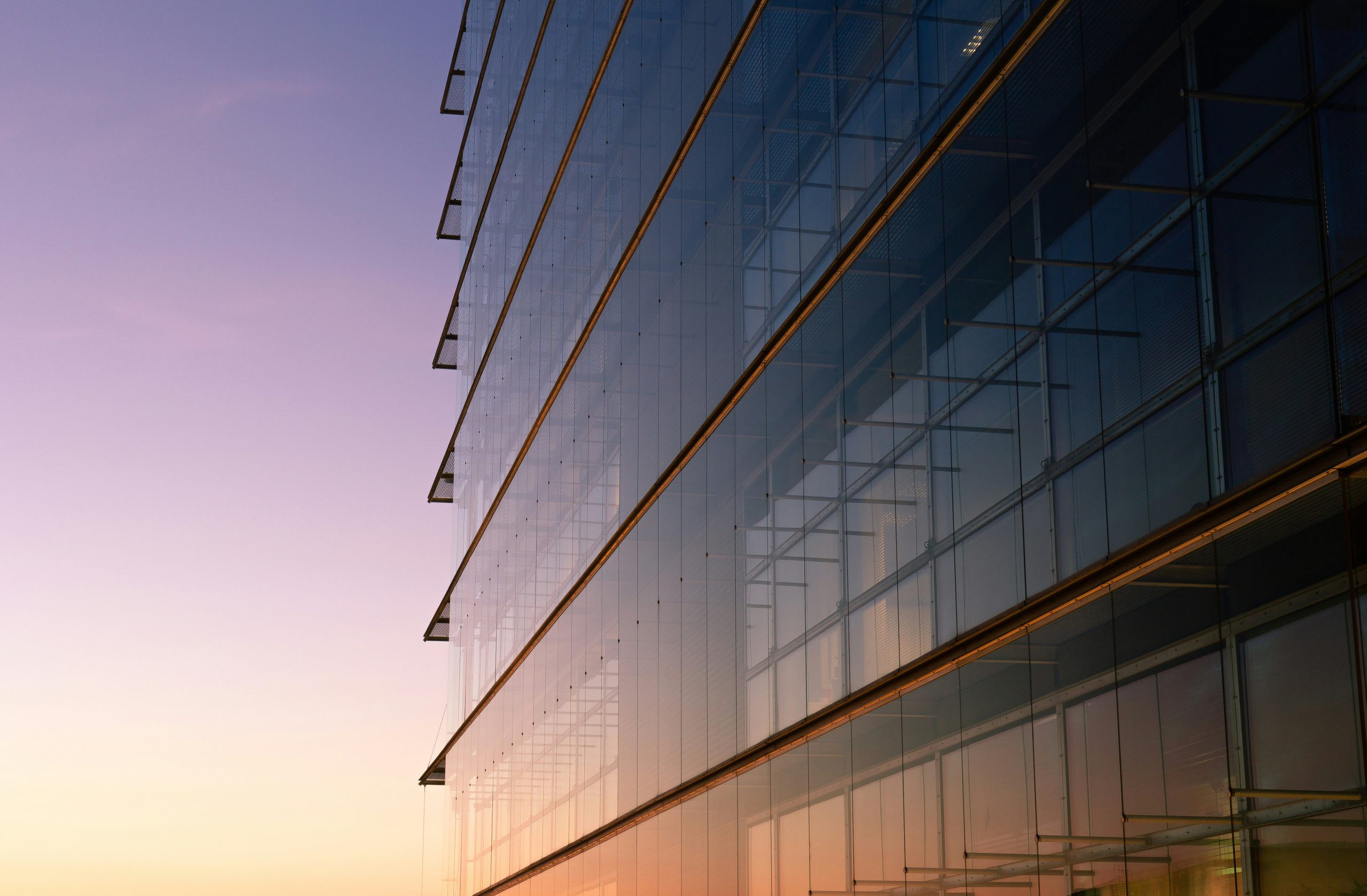 office building on an in-office day of a hybrid work schedule